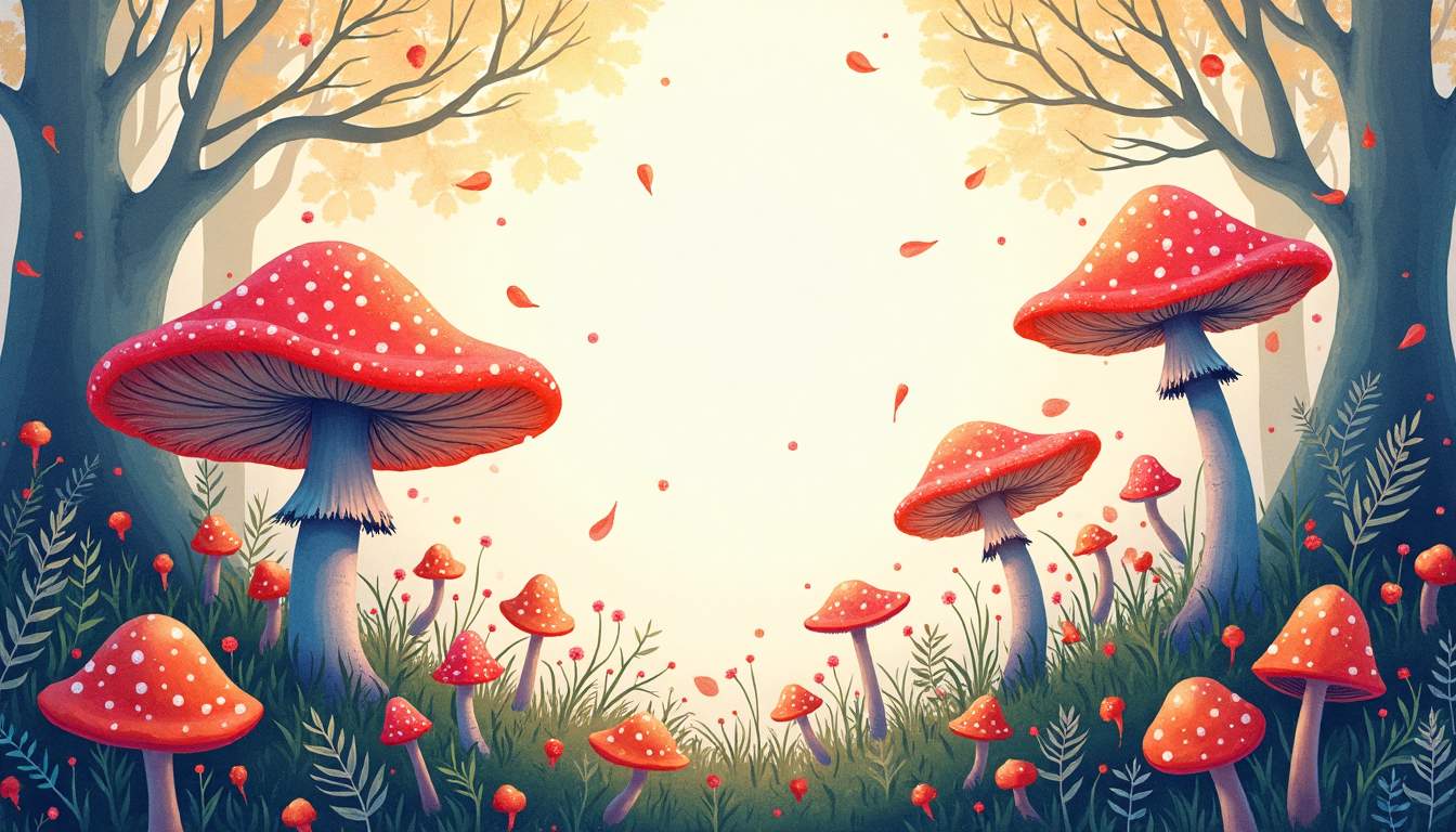 An ethereal forest scene filled with vibrant